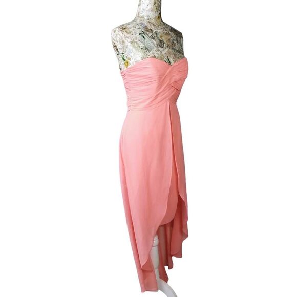 David's Bridal Strapless Hi Lo Chiffon Special Occasion Prom Dress sz 2 NEW! - Picture 8 of 12